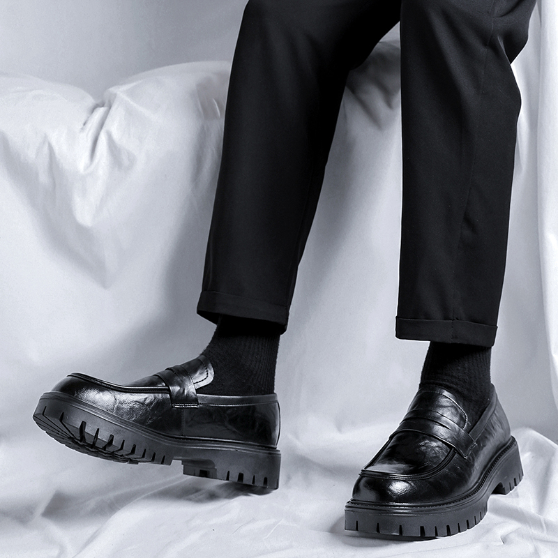 Leather Work Dress - Men's Black leather shoes Gentleman Classic