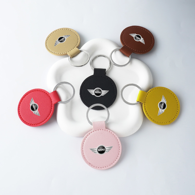 Leather Work For Car - Leather Car Styling Keychain Anto-loss Key