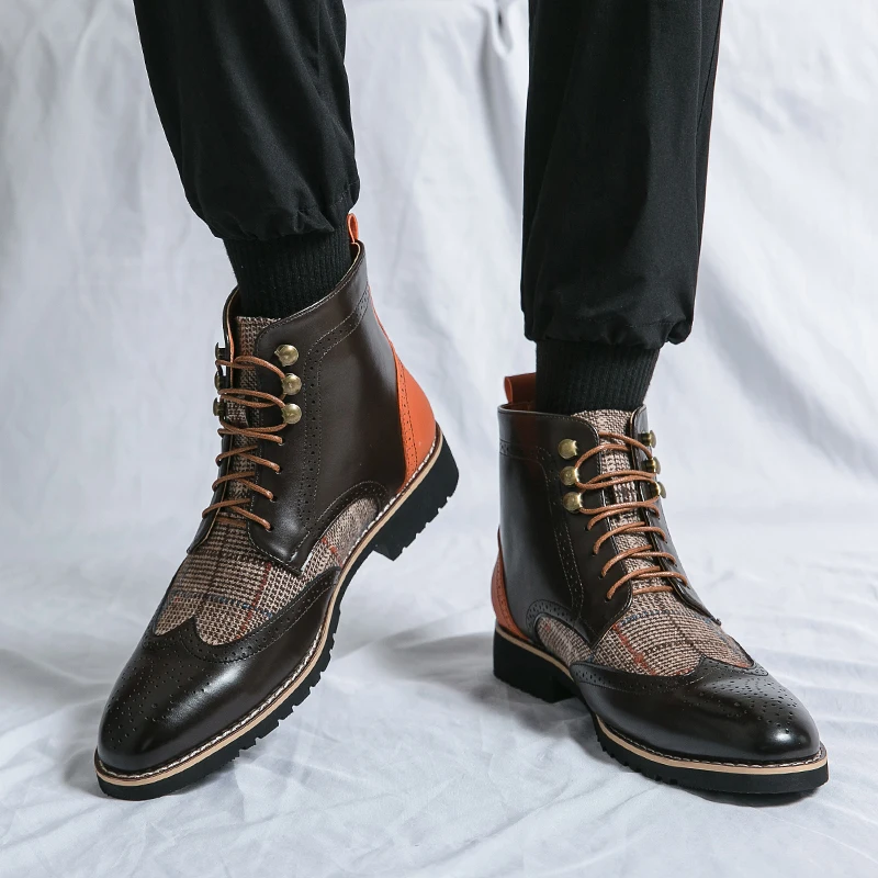 Retro Black High Top Men's Bro - Leather Work Dress のレビューと価格