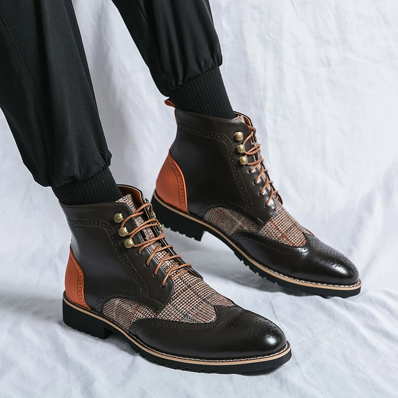 Retro Black High Top Men's Bro - Leather Work Dress のレビューと価格