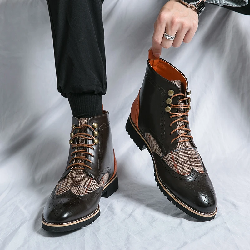 Retro Black High Top Men's Bro - Leather Work Dress のレビューと価格