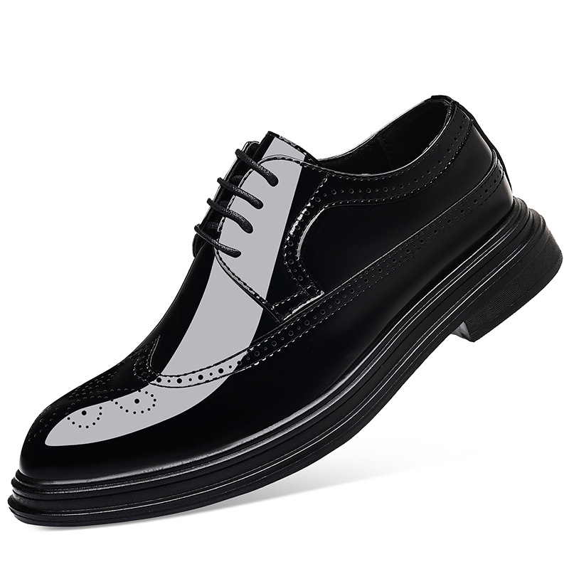 Men's Patent Leather Brogue Dr - Leather Work Dress のレビューと価格
