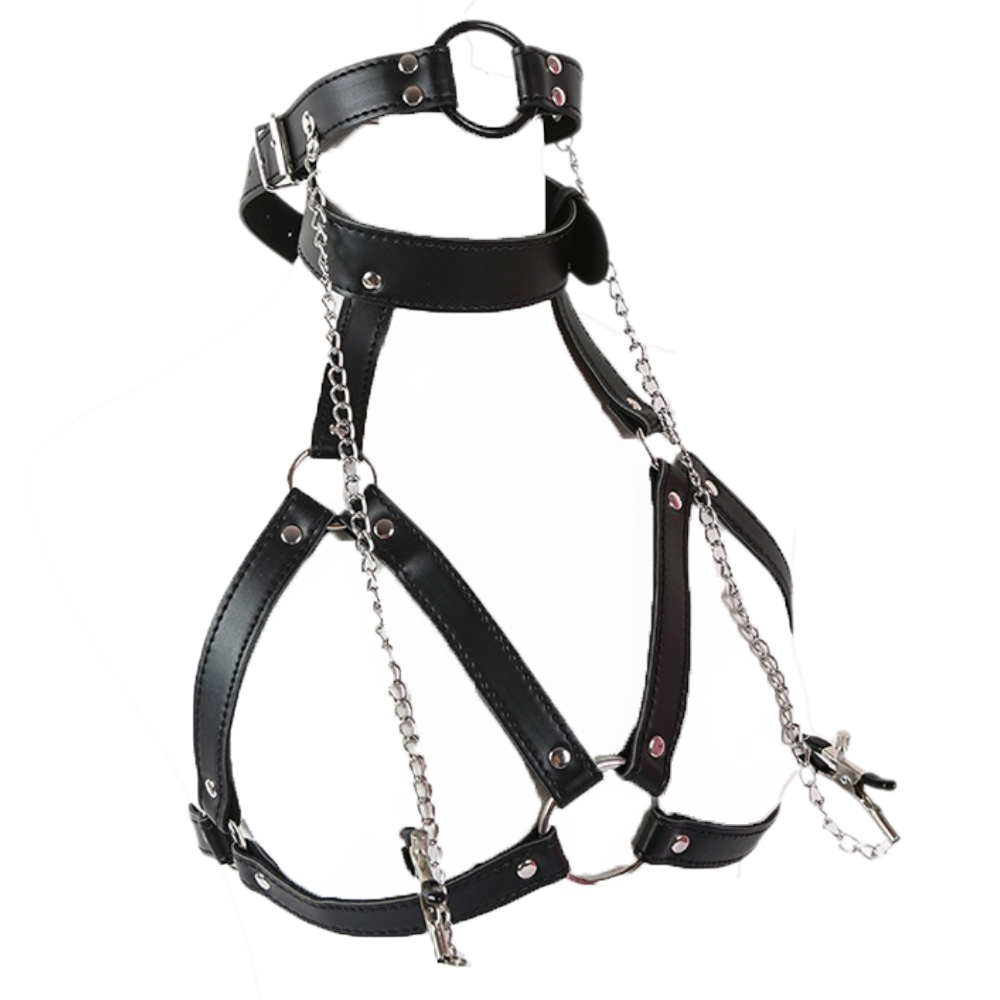 PU Leather Bondage Choker Coll - Leatherwork Clamp のレビューと価格