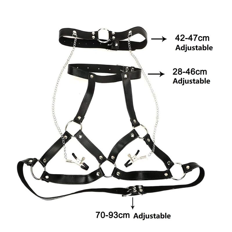 PU Leather Bondage Choker Coll - Leatherwork Clamp のレビューと価格