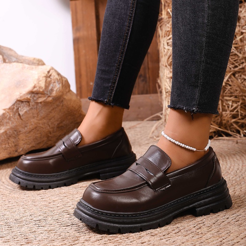 Women's Brown Leather Loafers  - Leather Work Dress のレビューと価格