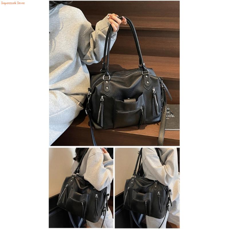 Q5WE Modern PU Leather Handbag - Leather Work Duffle のレビューと価格
