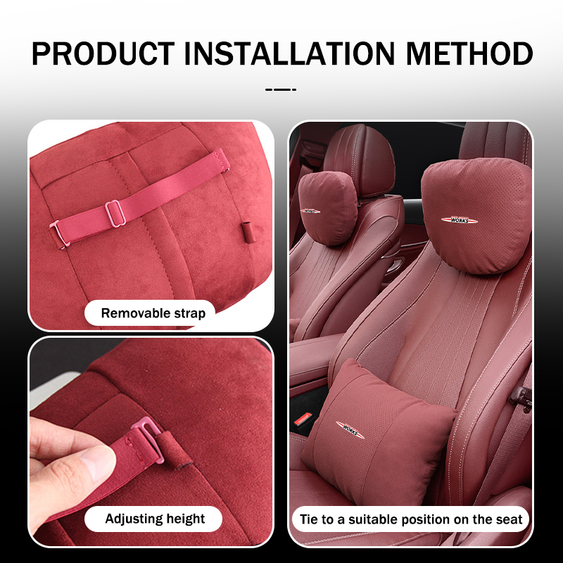Car Headrest Waist Pillow Neck - Leather Work For Car のレビューと価格