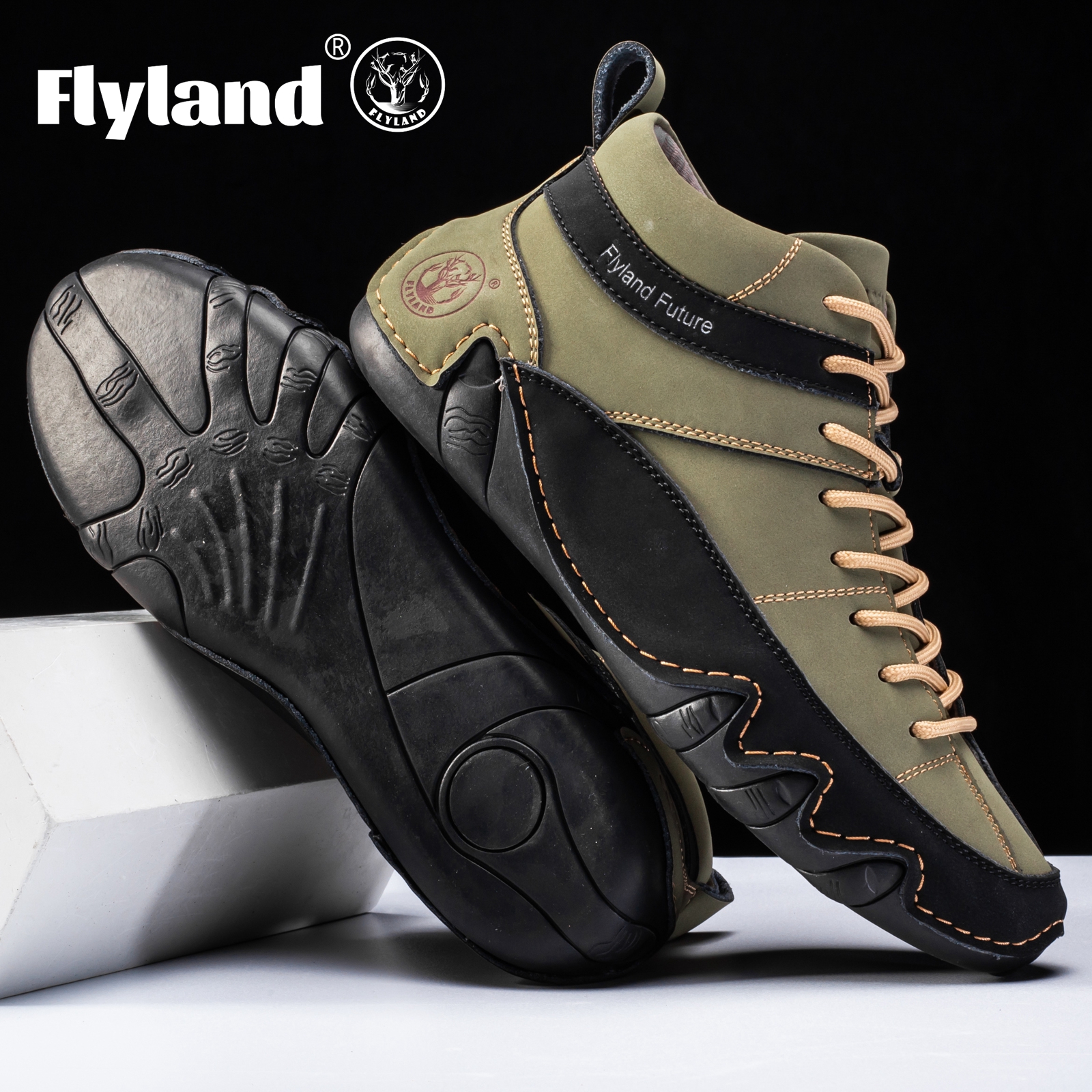 FLYLAND Men'S Fashion Sneaker  - Leather Work Dress のレビューと価格