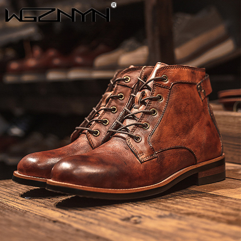 Luxury Retro High Men's Leathe - Leather Work Dress のレビューと価格