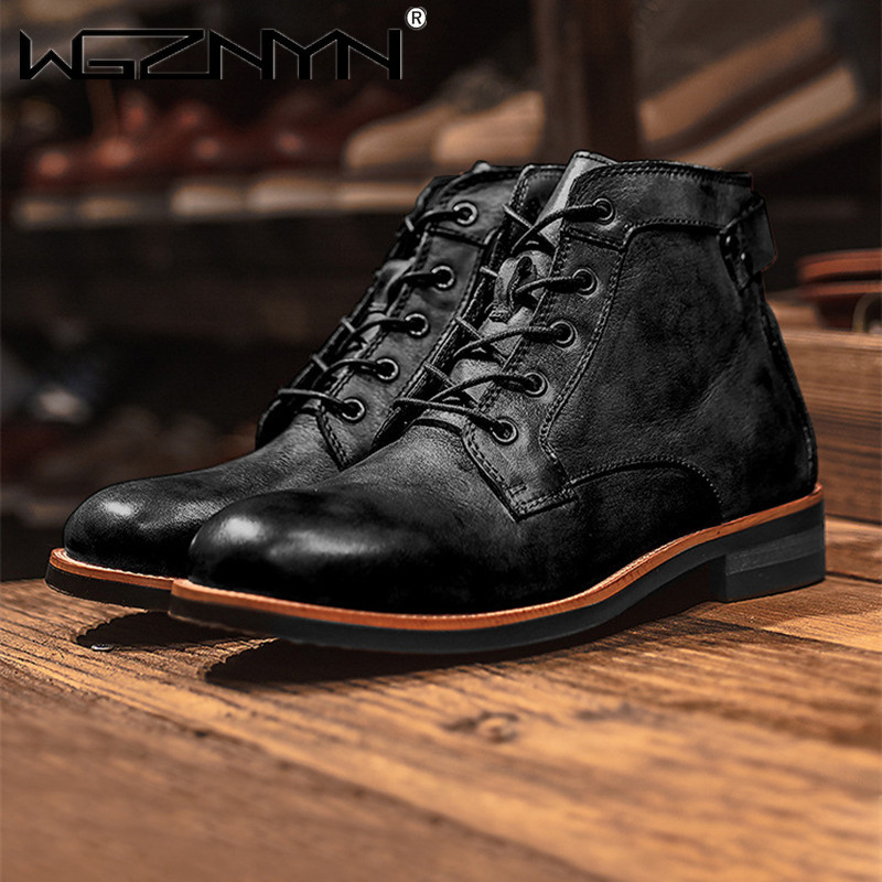 Luxury Retro High Men's Leathe - Leather Work Dress のレビューと価格