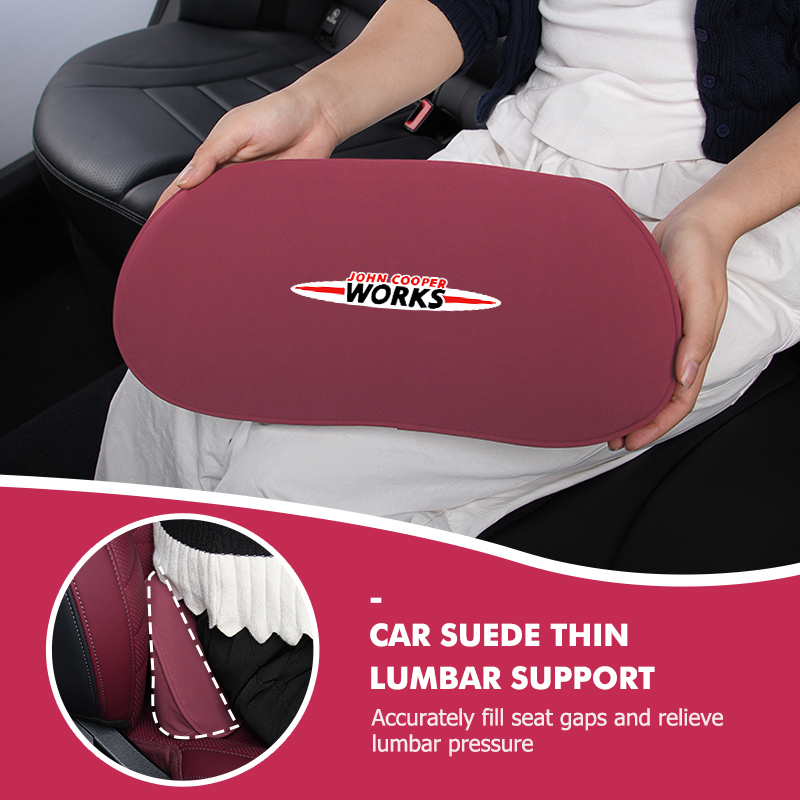 Suede Fabric Car Seat Lumbar S - Leather Work For Car のレビューと価格