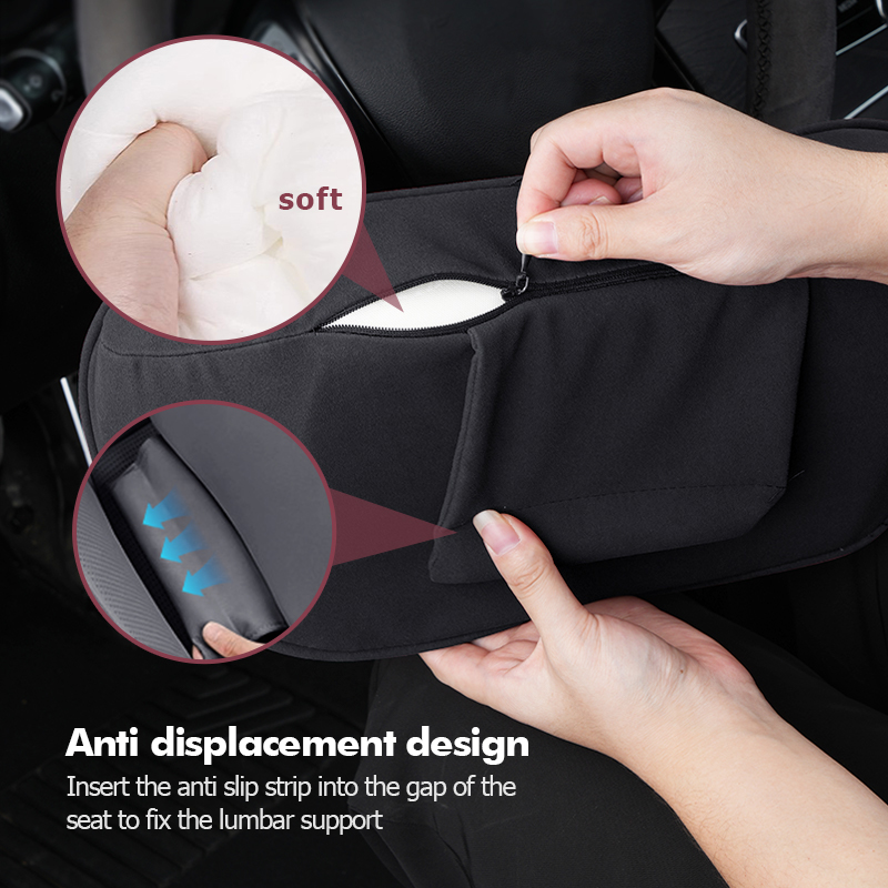 Suede Fabric Car Seat Lumbar S - Leather Work For Car のレビューと価格