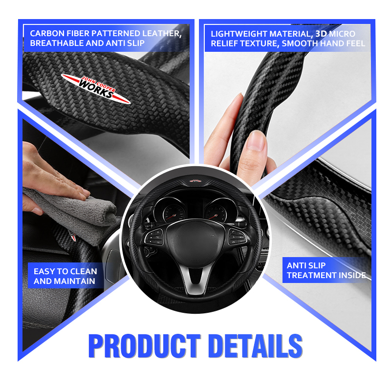 Car Steering Wheel Cover Anti- - Leather Work For Car のレビューと価格