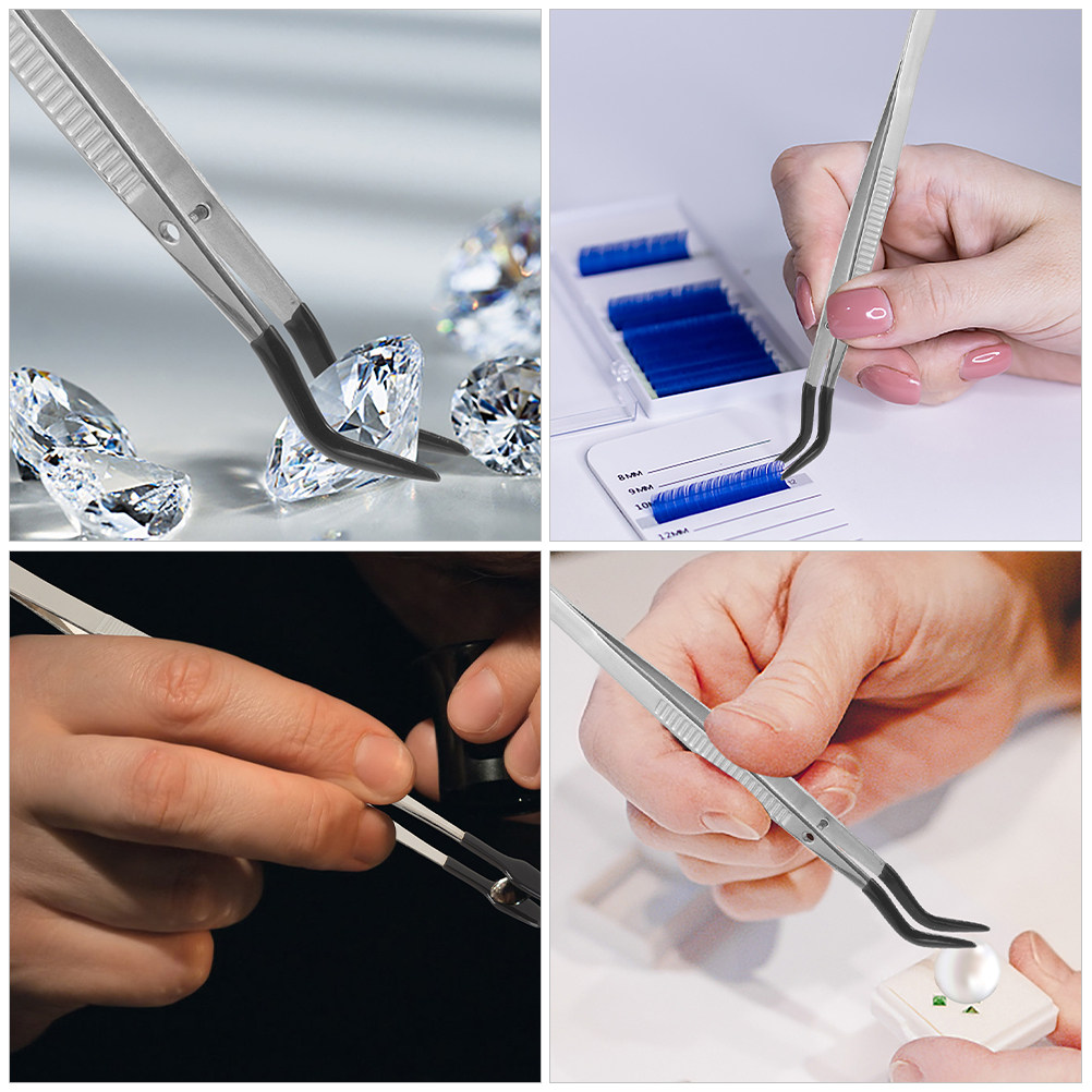 2Pcs Eyelash Tweezers Stainles - Leatherwork Hobby のレビューと価格