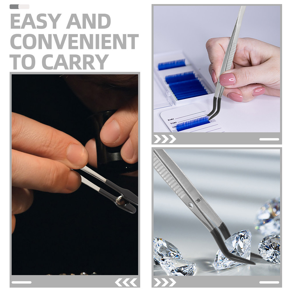 2Pcs Eyelash Tweezers Stainles - Leatherwork Hobby のレビューと価格